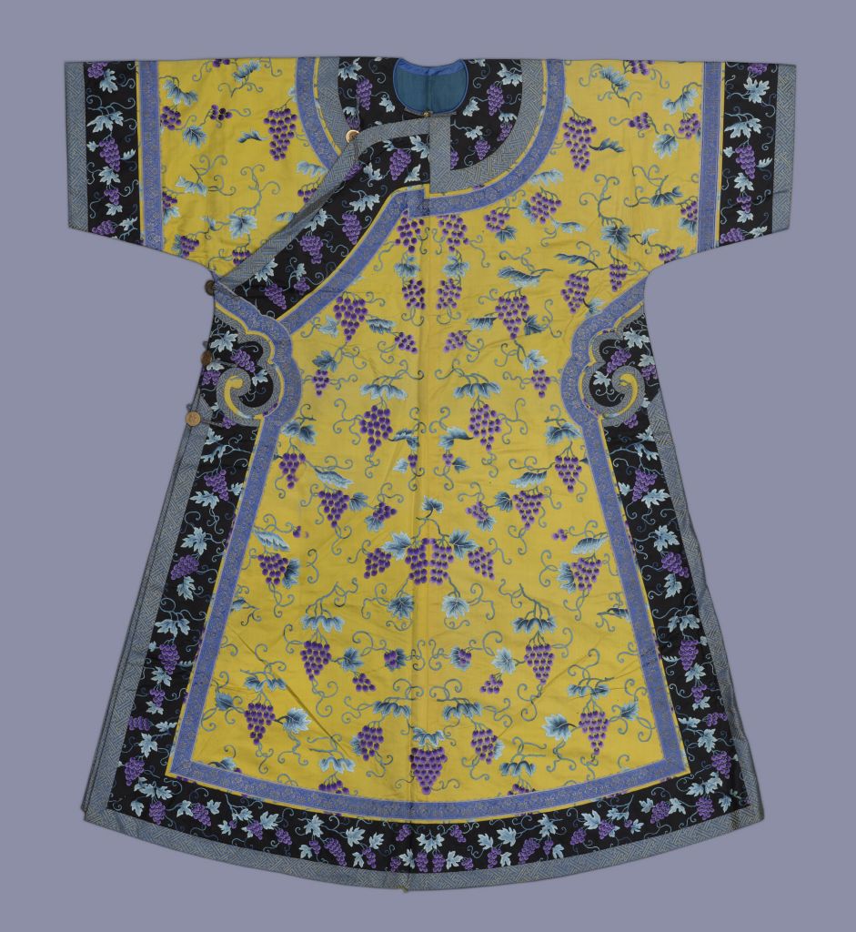 Bright yellow silk embroidered grape jacket-China Archive
